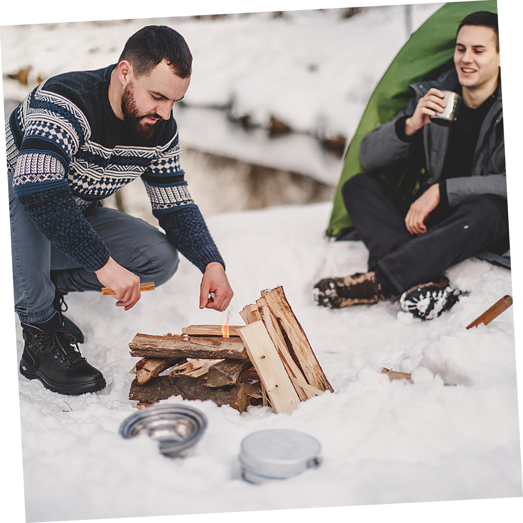 BESPORTBLE 6 Pièces Kit de Bâtons Allumage de Feu Bois pour Camping et Survie Allume-feu Extérieur et Léger pour Barbecue Cuisson et Randonnée Plein Air