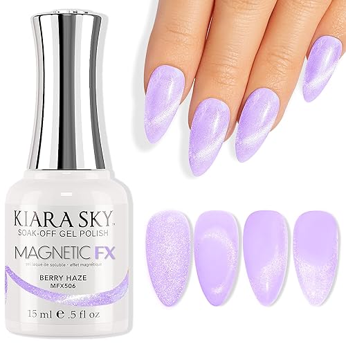 KIARA SKY Gel Polish MagneticFX | Magnetic Cat Eye Effect Soak Off 15ml | Berry Haze (lilac purple) - Berry Haze