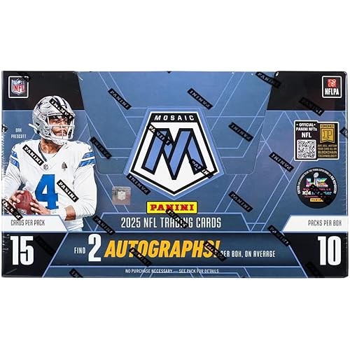 2025 Panini Mosaic Football Hobby Trading Card Box (2 Autographs Per Box)