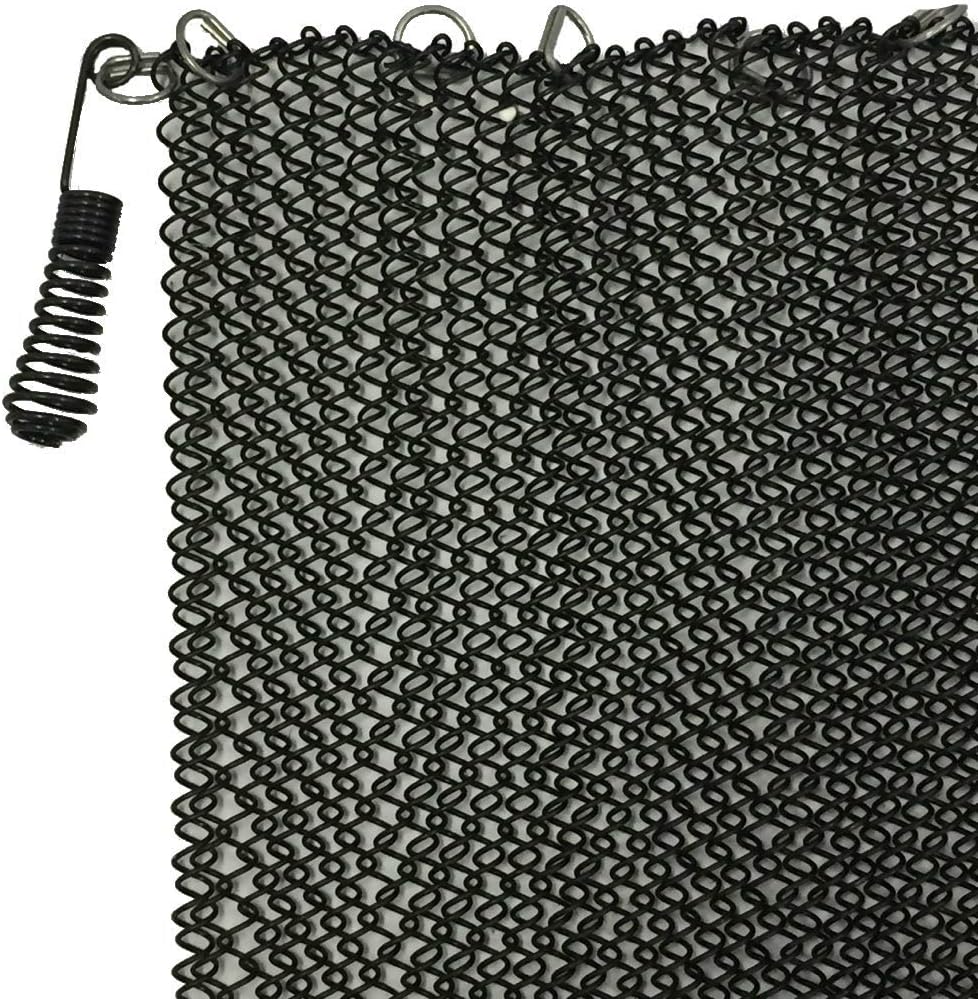 Fireplace Replacement Black Hanging Mesh Curtain Screens Two (2) Panels 30" High X 24" Wide with Pulls