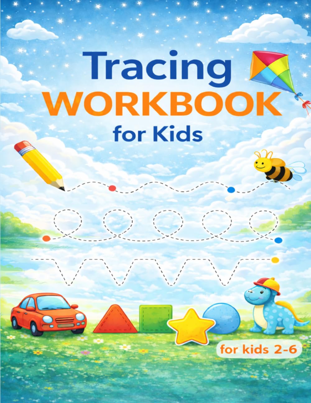 Tracing workbook for kids Ages 2-6: Practice Lines, Shapes, Alphabets, Numbers For Early Learners
