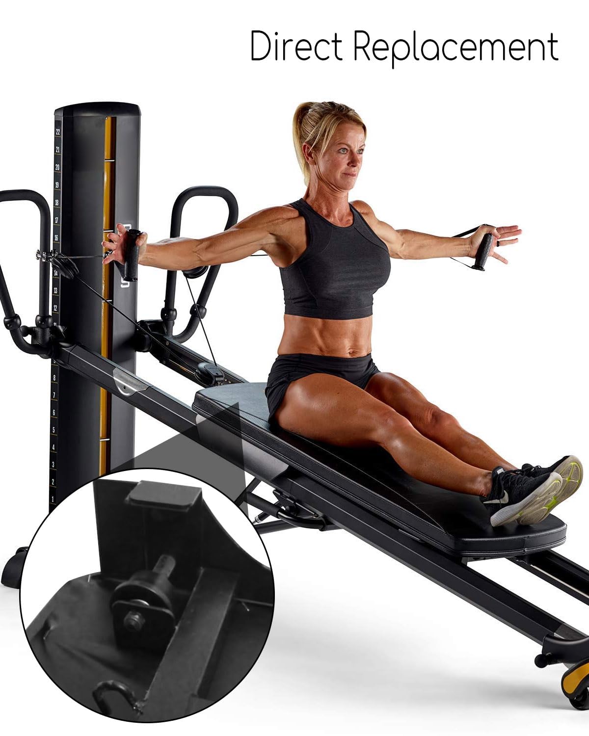 Lot de 4 rouleaux de rechange pour Total Gym 1000 Achiever Force Gold Max Platinum Plus Pro Supra Supreme Ultima Ultra XLI