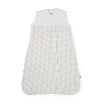 Little Unicorn 12-18 Month Quilted Sleep Sack 2.6 TOG | Soft & Breathable Muslin Cotton for safer sleep | 2 way zipper Tan Gingham