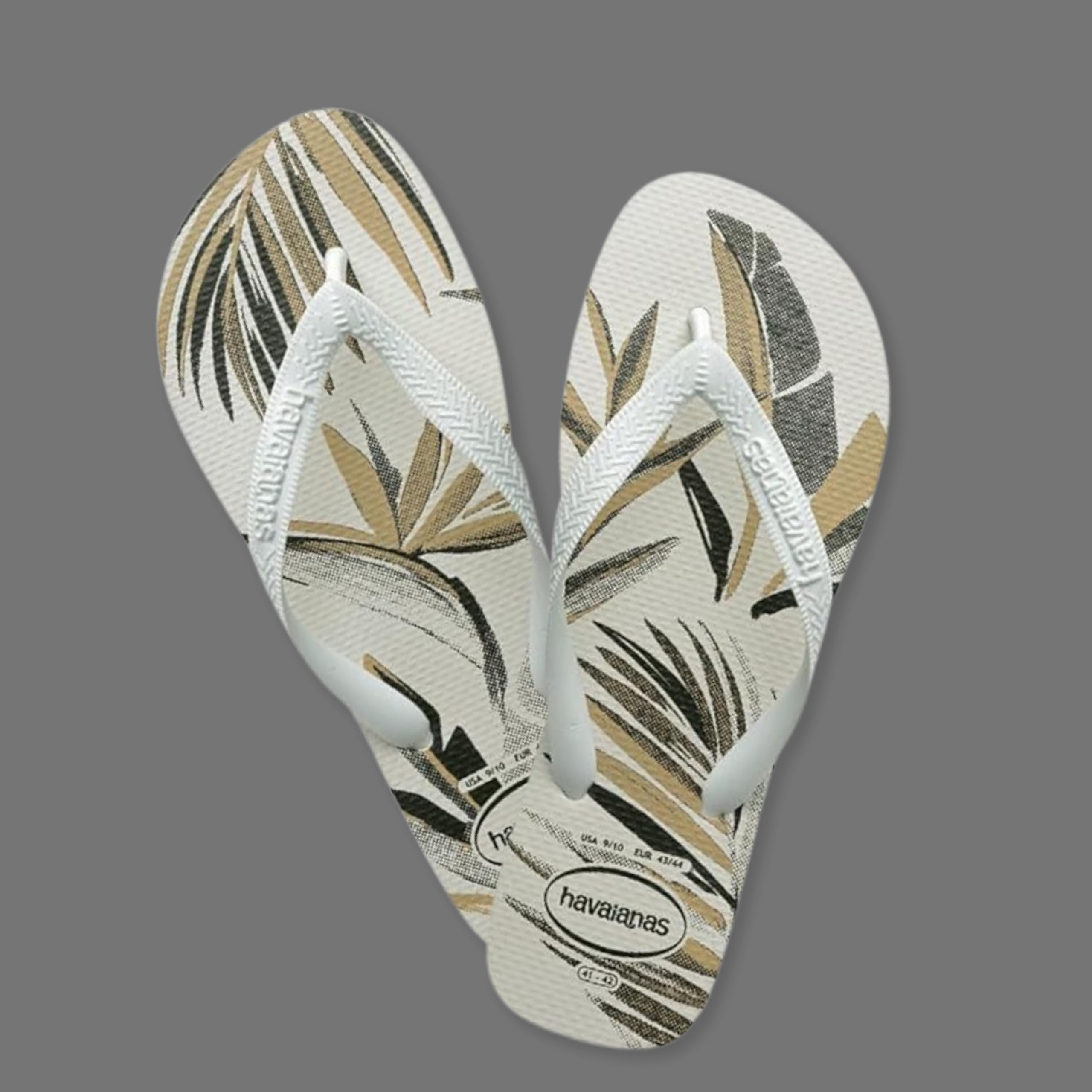 Havaianas - Aloha, Infradito Da Uomo Comode, Resistenti Ed Estive, Suola Stampata A Foglie, Suola Antiscivolo
