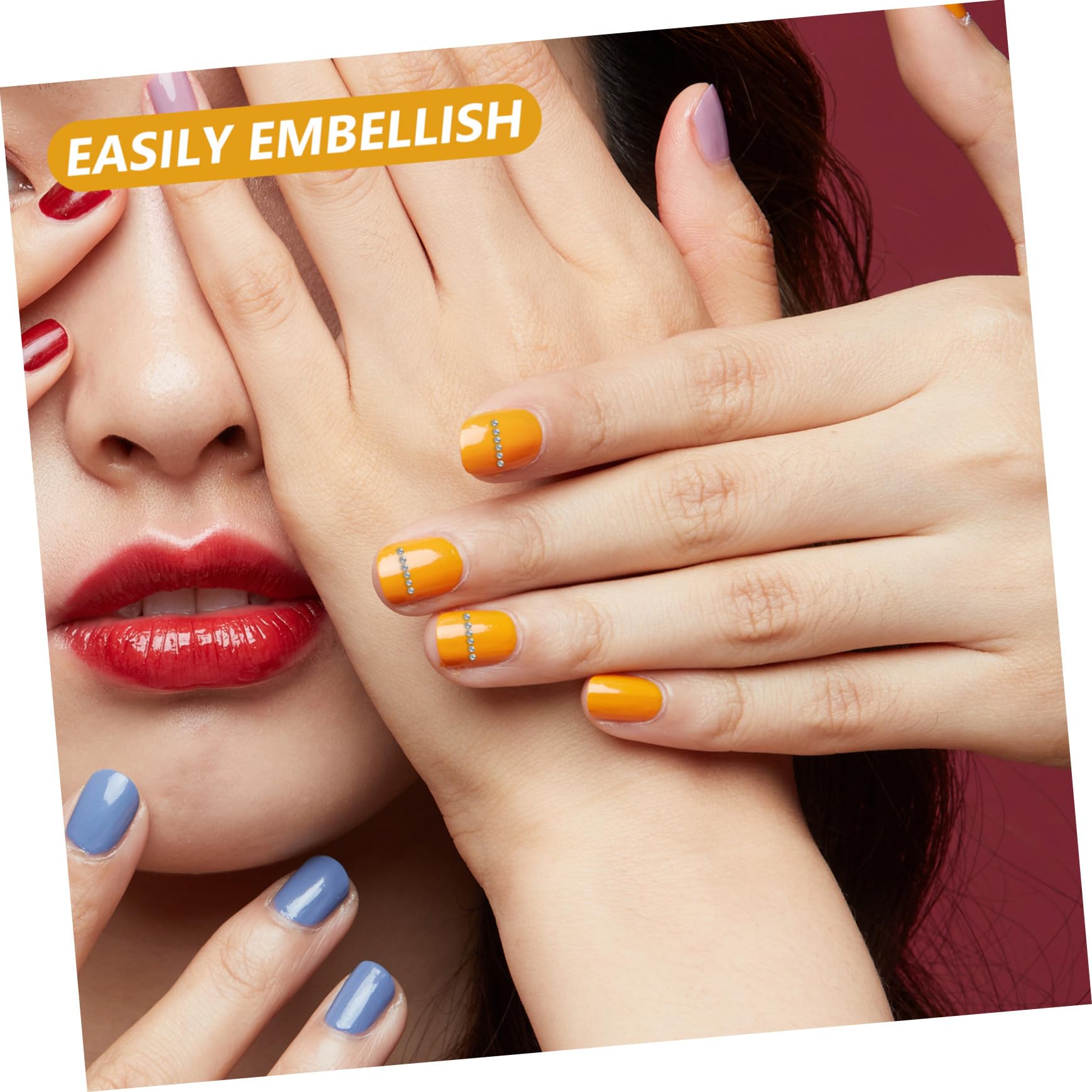 FOMIYES Perline di Metallo per Unghie Palline Decorative per Manicure Fai da Te Mini Perline in Metallo Rotonde per Design Creativi di Gioielli per Unghie