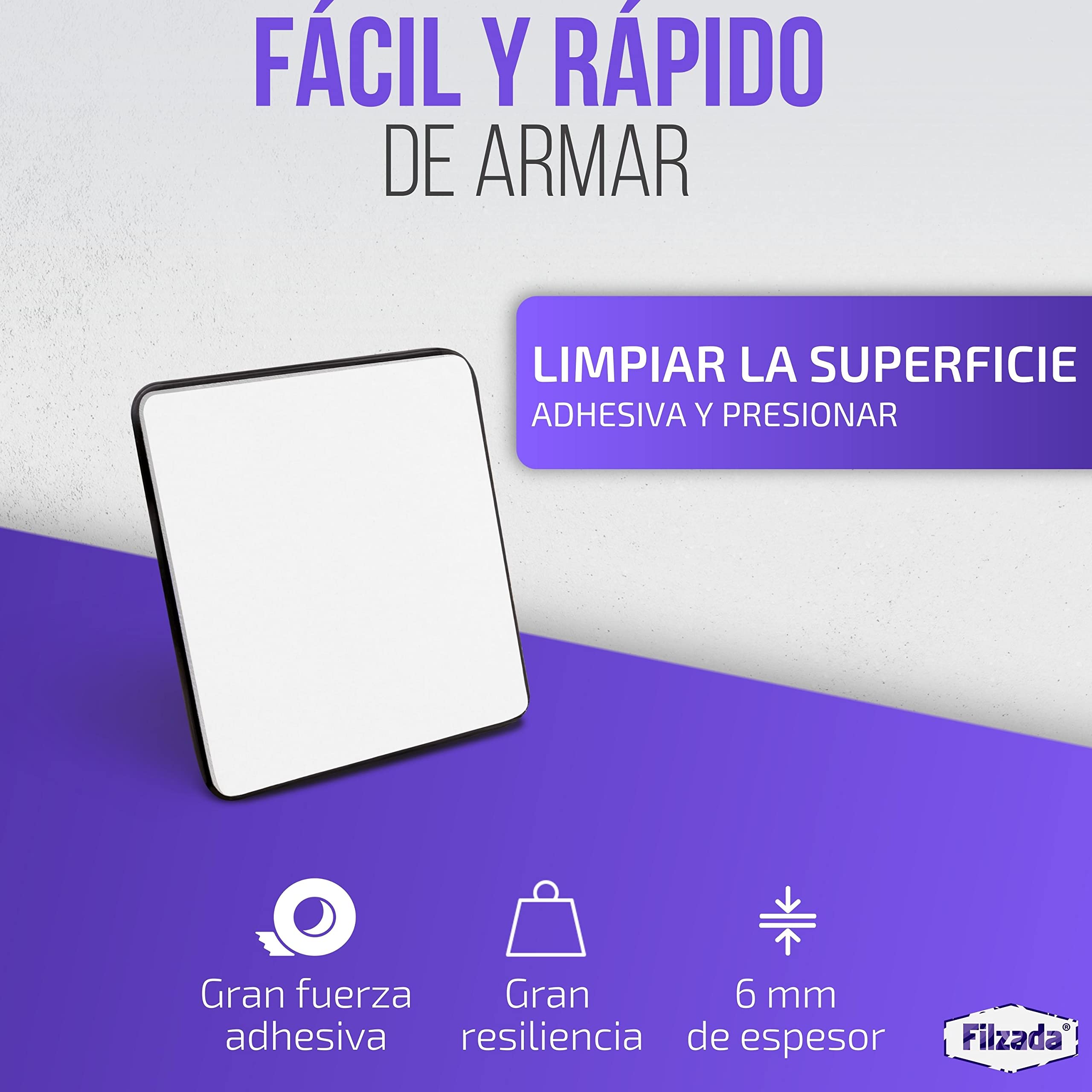 Filzada® 26x Almohadillas de Teflón para Muebles Autoadhesivo - 50 x 50 mm (Cuadrado) - Deslizadores Profesionales de Muebles/Deslizadores de alfombras PTFE (Teflón)
