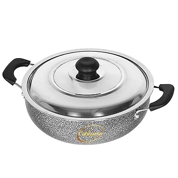 Fabbrizo Kadhai 24 cm Diameter with Lid 2.5 L Capacity??(Aluminium, Non-Stick, Induction Bottom)