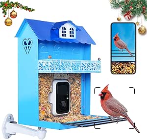 Smart Bird Feeder with Camera.Auto Capture Birds Videos & Bird Motion Detection,Wireless App Notification,Birdhouse Camera,Lifetime 32G Free Space.Idea Gift asin的图片