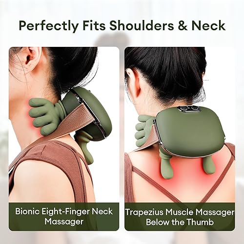 Miniatura 3 de IeBilif Masajeador de cuello con calor, masajeador eléctrico Shiatsu para cuello y hombros con mano maestra N7, regalos para hombres y mujeres