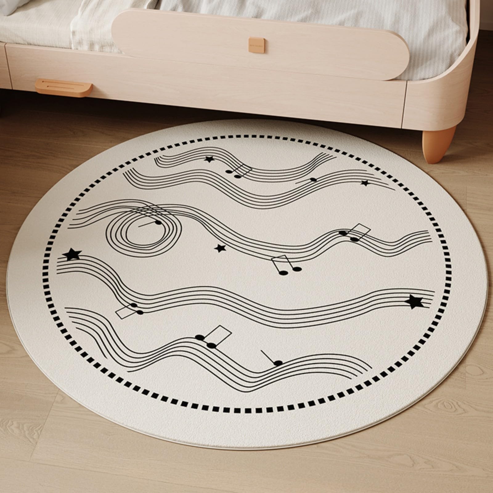 Tapis rond musical épais et doux pour amortir les bruits de pas