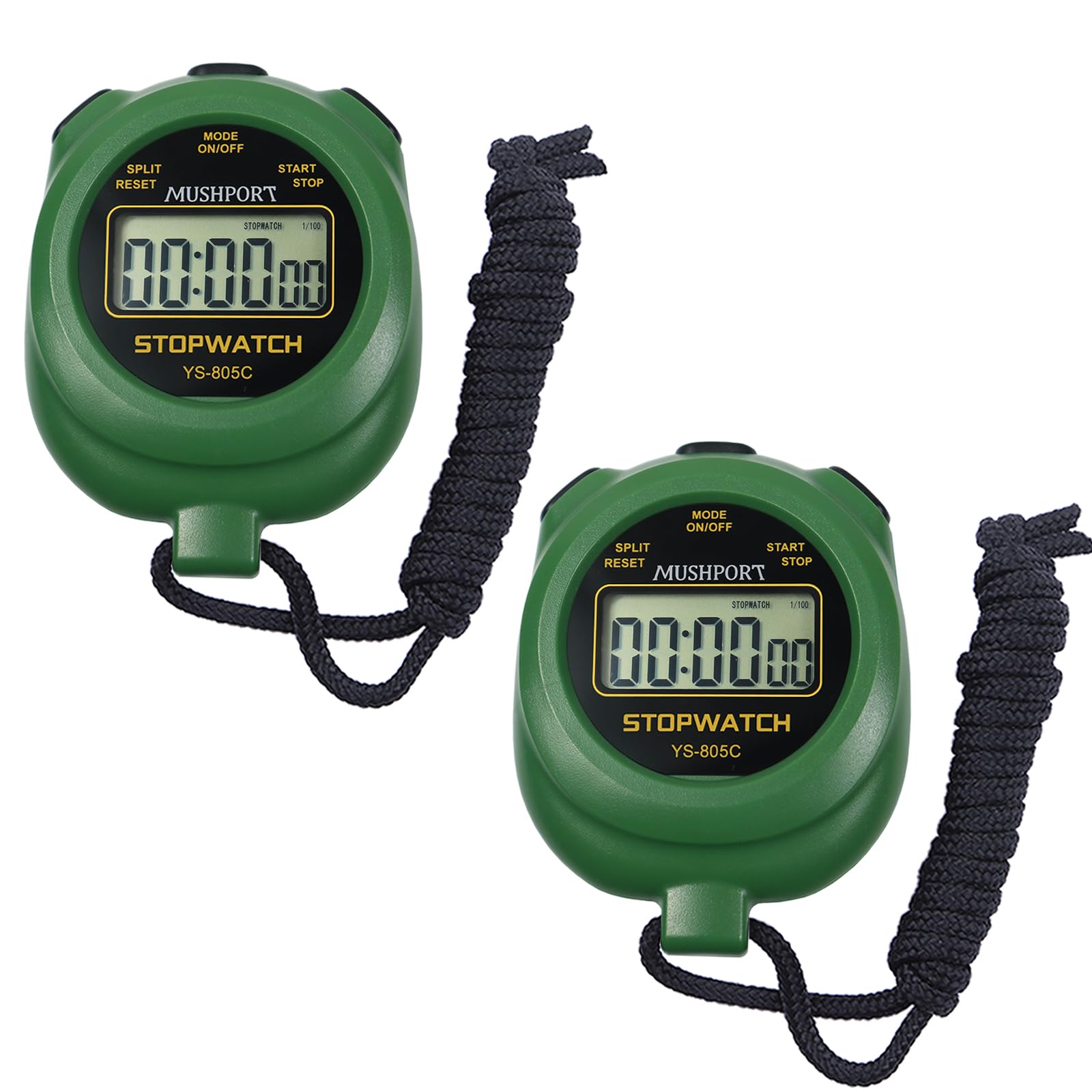 2 Pack Digital Sport Stopwatch Timer for Coaches, ON/Off Countdown Large Display Simple Stop Watch for Sports PE Teacher Coaches Referees, Green-image-18
