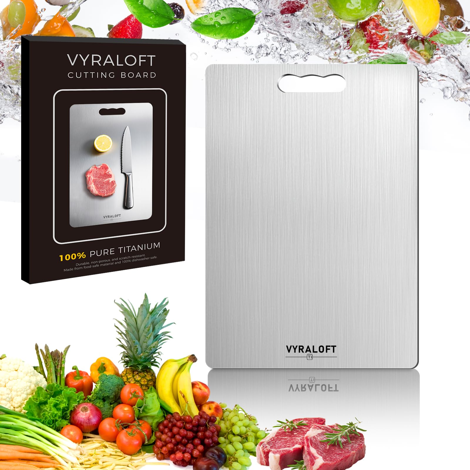 Titanium Cutting Board For Kitchen, 100% Pure Titanium Cutting Boards, Double-sided Food Grade Quality 1 Pack, Easy To Clean And Will Not Absorb Odors, Suitable For Kitchen Or Outdoor(Small Size)