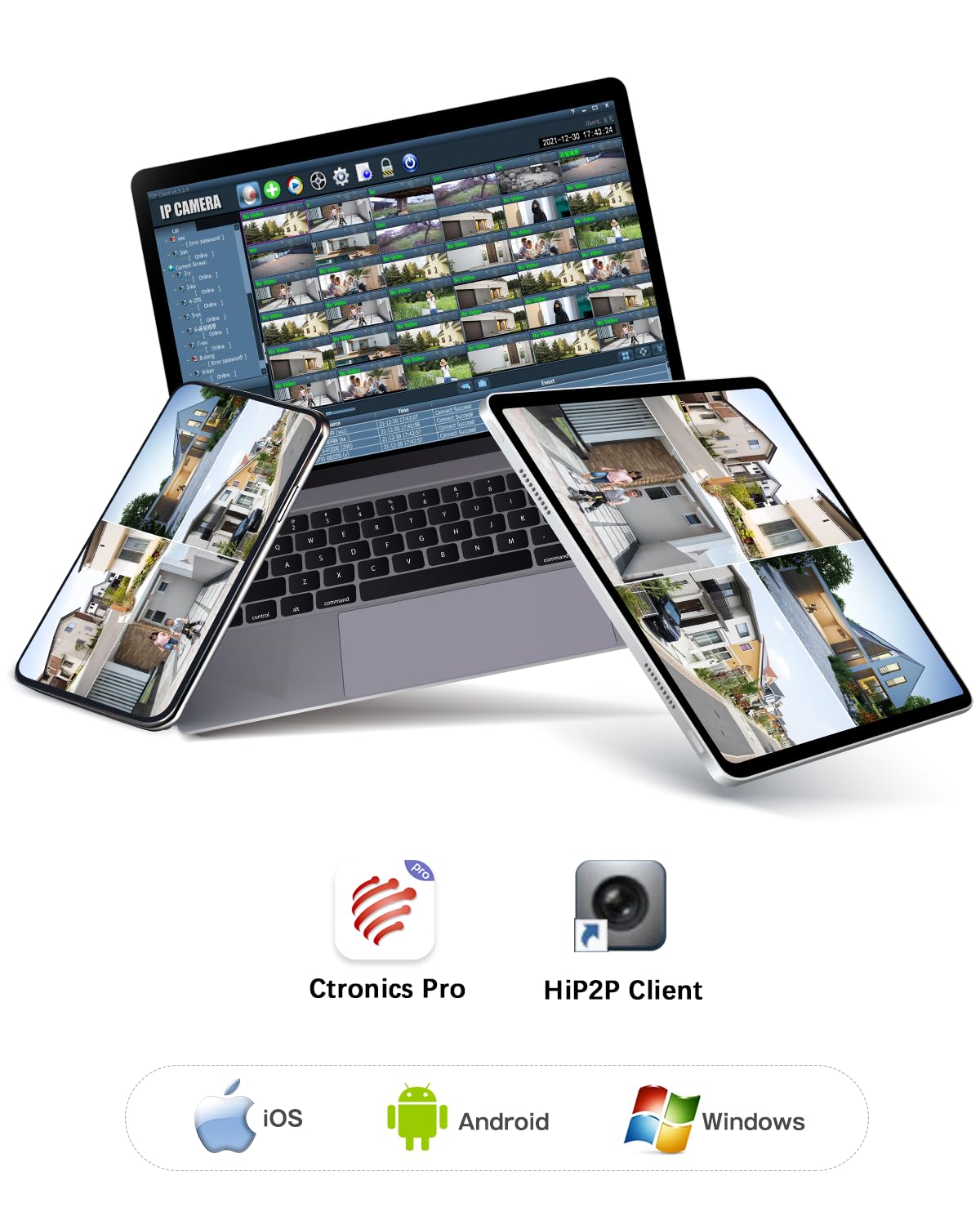 Ctronics 4K 8MP 30X 3D Zoom Óptico Cámara Vigilancia WiFi Exterior,2,4/5GHz | Auto Segui/Cruce/Zoom, Detección de Persona/Vehículo/Animal, Visión Nocturna 150M, Alarma con Luces R&B, Cloud/Metal