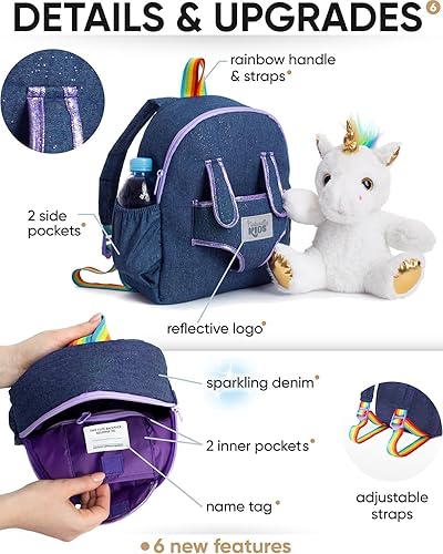 Miniatura 4 de Naturally KIDS - Juguetes de unicornio morado para niñas de 4 a 6 años, mochila de unicornio para niños pequeños