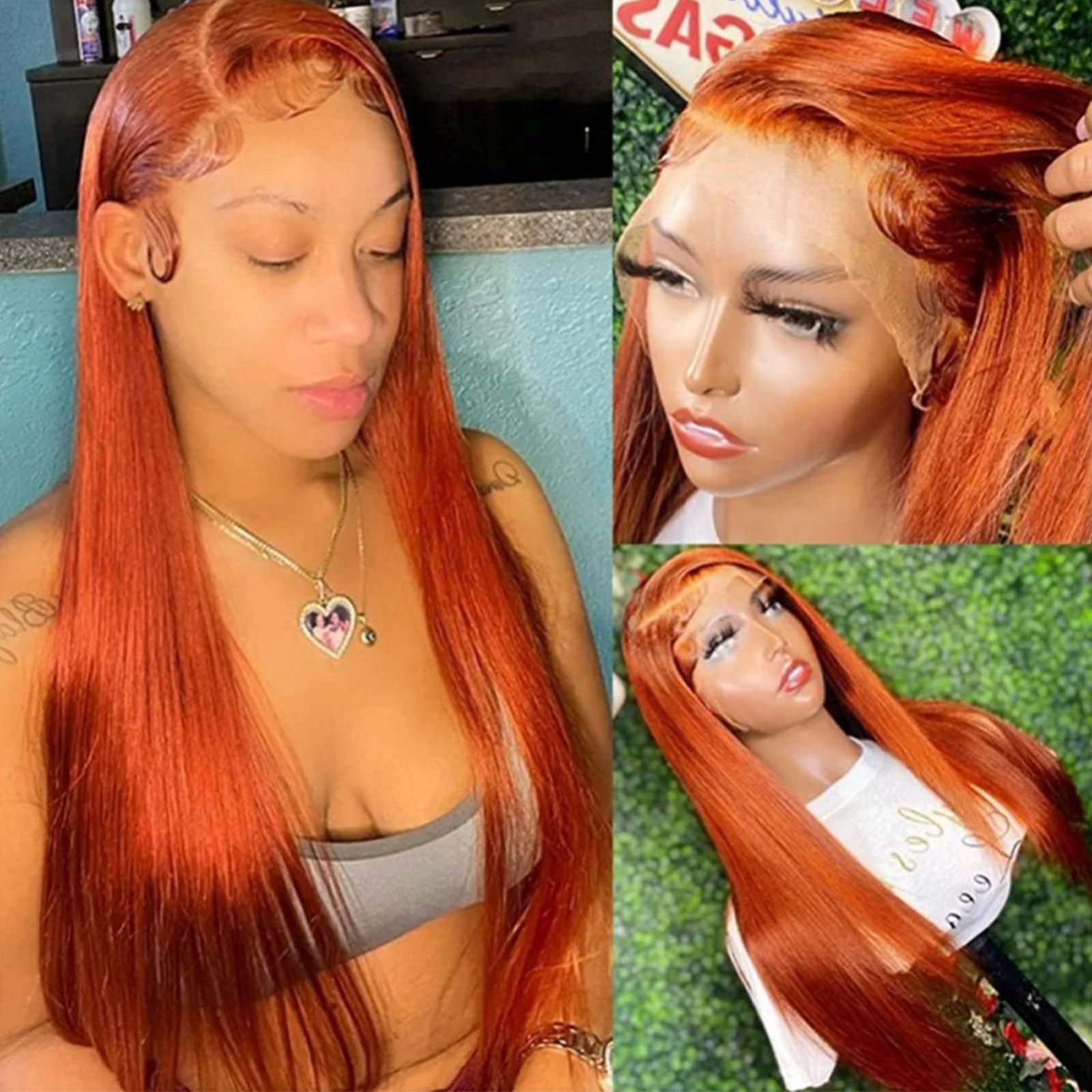 ボブさん Amazon.com : ZBYXPP Orange Bob Wig Human Hair, 13X4 HD Lace