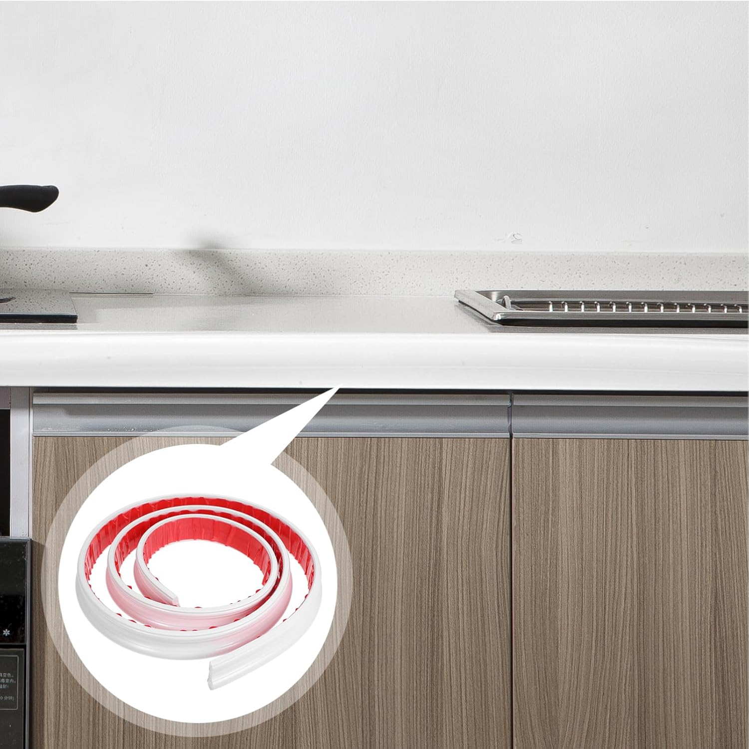 jojofuny 2m Wall Trim Molding Self-Adhesive Chair Rail for Wall Edge Countertop Ceiling Peel and Stick Decorative Trim for Kitchen Backsplash Mirror Frame