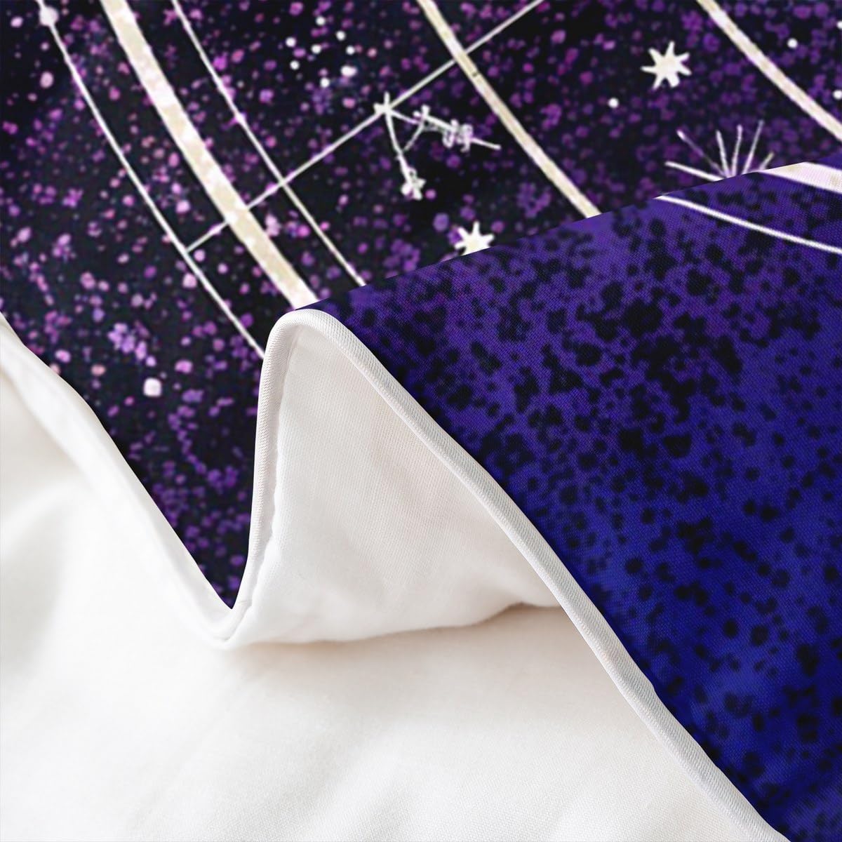 Loussiesd Sonne und Mond 100% Baumwolle Bettwäsche Set 135x200cm Geschenke für Mädchen Teens Frauen Betten Ultra Soft Galaxy Astrologie Bettbezug Bohemian Tribal Schwarz Bettwäsche-Set Zimmer Dekor