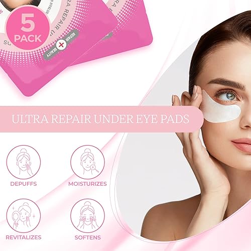 Miniatura 2 de Parches para debajo de los ojos con ácido hialurónico y vitamina E  Disminuye las ojeras, arrugas y patas de gallo, almohadillas para deshinchar