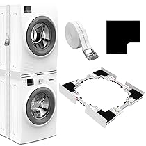 NIUXX Kit di Accatastamento per Lavatrici, Kit di Sovrapposizione Universale con Cinghie Cricchetto, Kit di Impilamento Slim, Telaio Intermedio Universale per 46-66 cm Lavatrice e Asciugatrice
