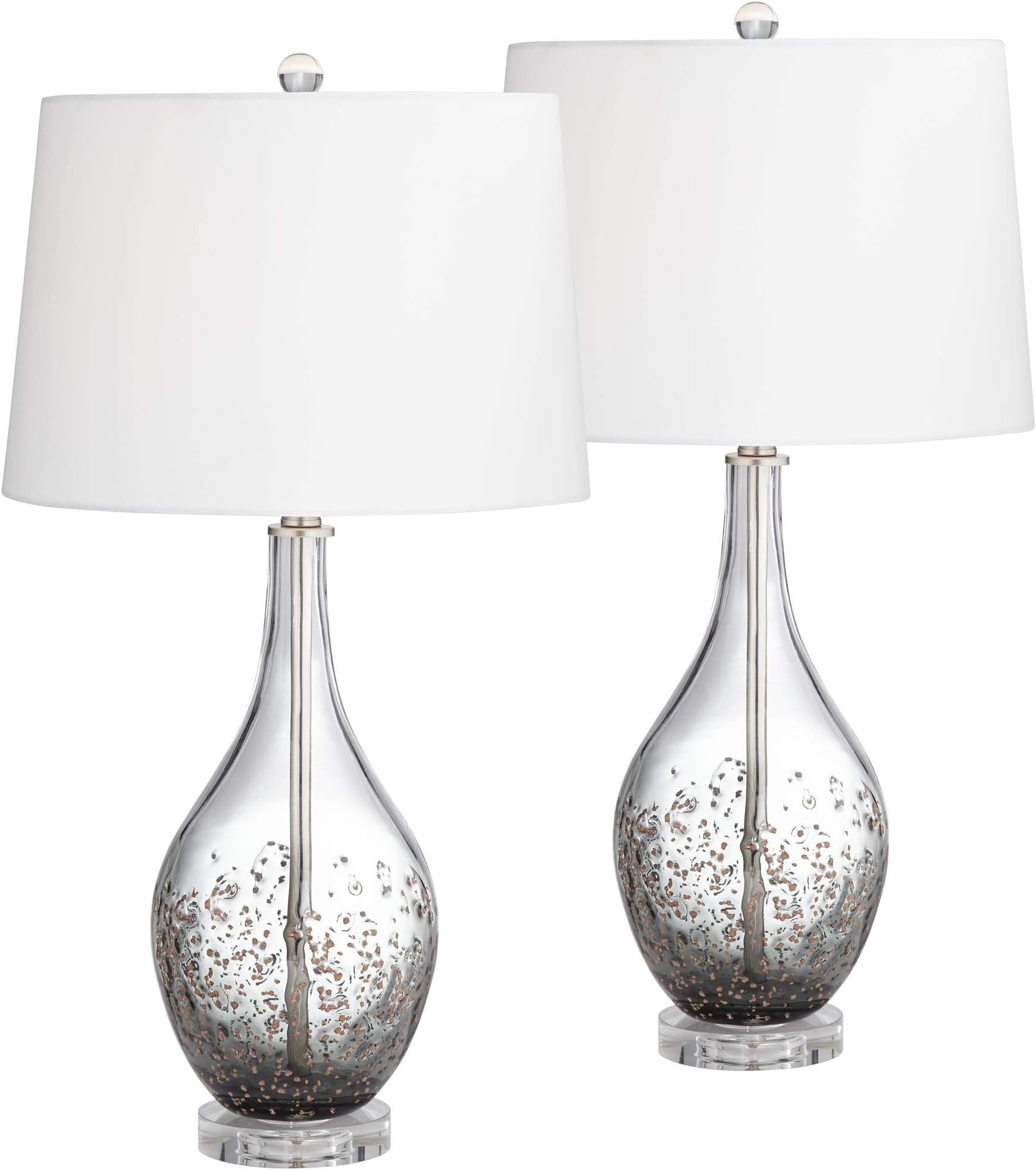 Pacific Coast Lighting Sparrow Smoke Gray Glass Table Lamp Set of 2