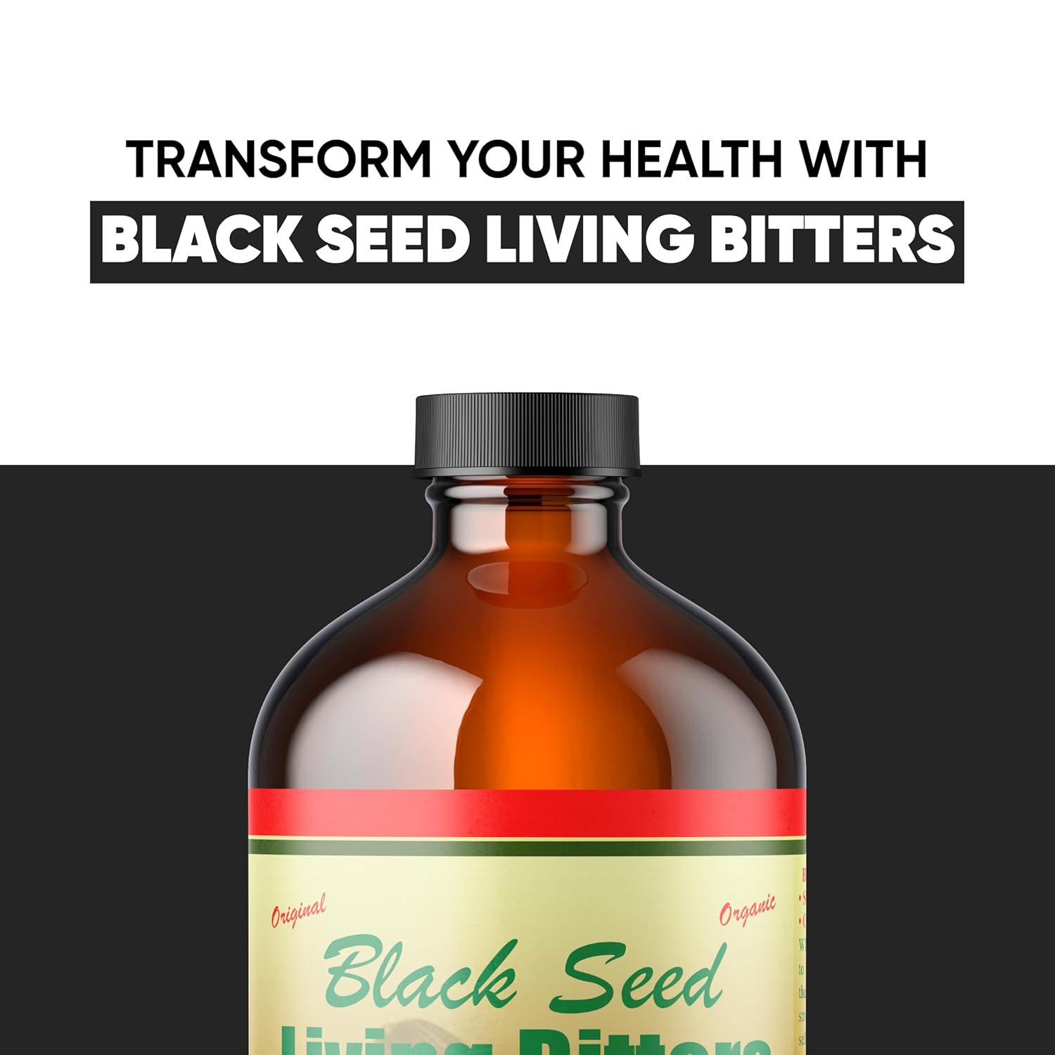 HERBOGANIC Black Seed Living Bitter 16oz Pack of 1 - Natural Blend of Black Seed, Fennel Seed, Cinnamon and Fenugreek to Support Digestive Health