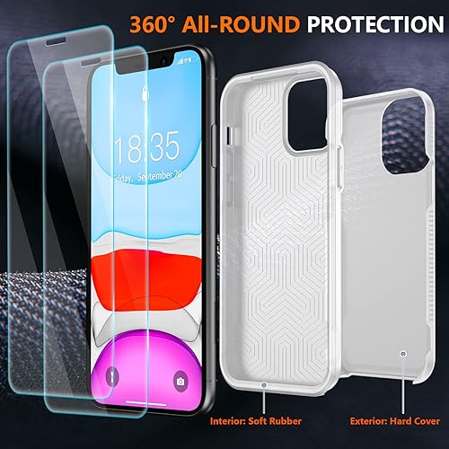 Miniatura 10 de SPIDERCASE Funda a prueba de golpes para iPhone 11, protección contra caídas de grado militar de 10 pies, con 2 piezas protector de pantalla de