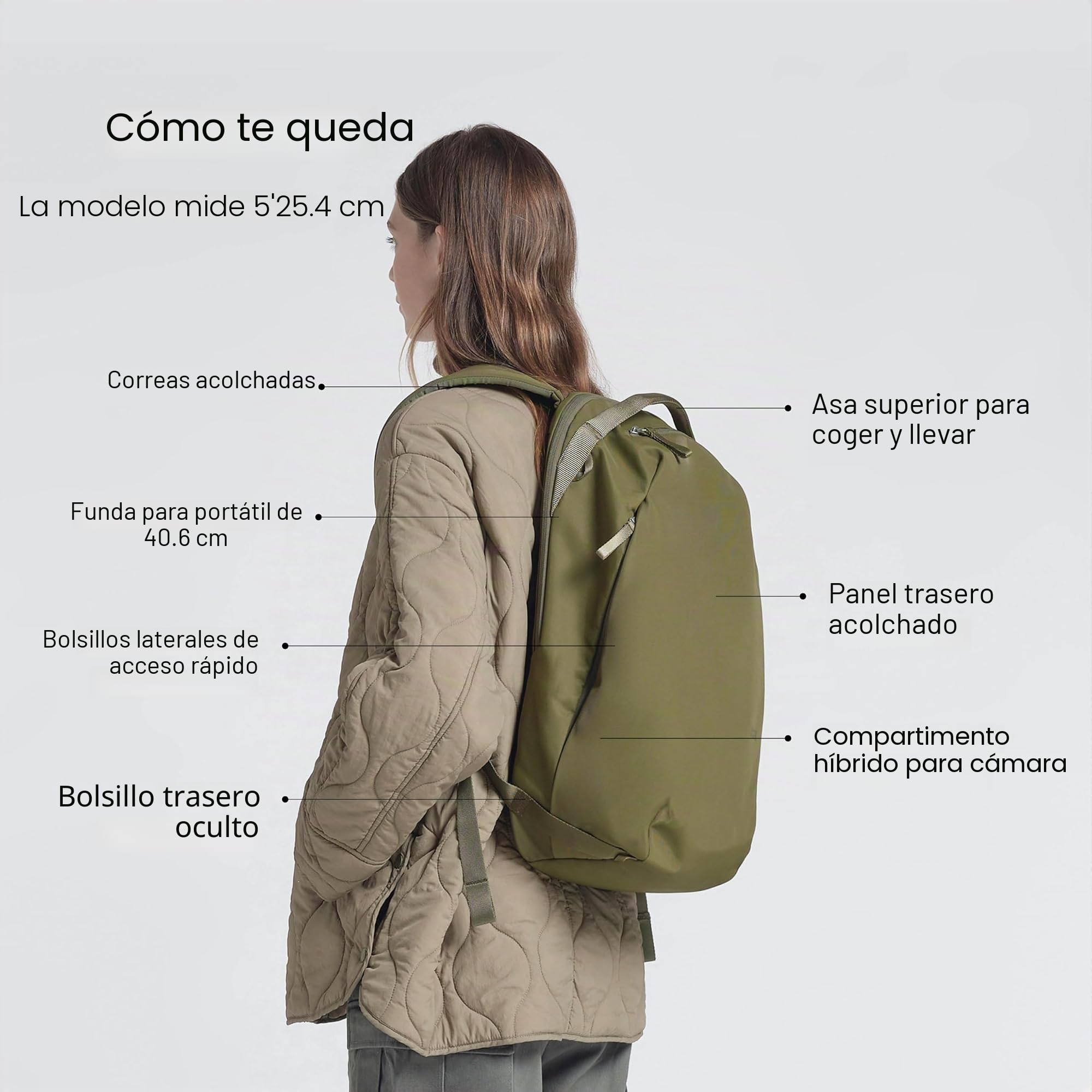 Urth Norite Mochila Modular de 24L para Cámara y Laptop de Viaje - Resistente al Agua, Antirrobo, Bolsa Reciclada para DSLR, Laptop de 13-16 Pulgadas