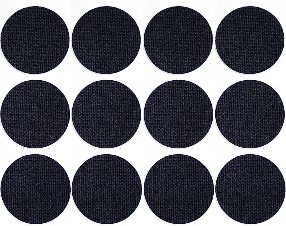 Circle Shape Shoe Hole Prevention Repair Patches/Inserts for 12 Holes (Black)