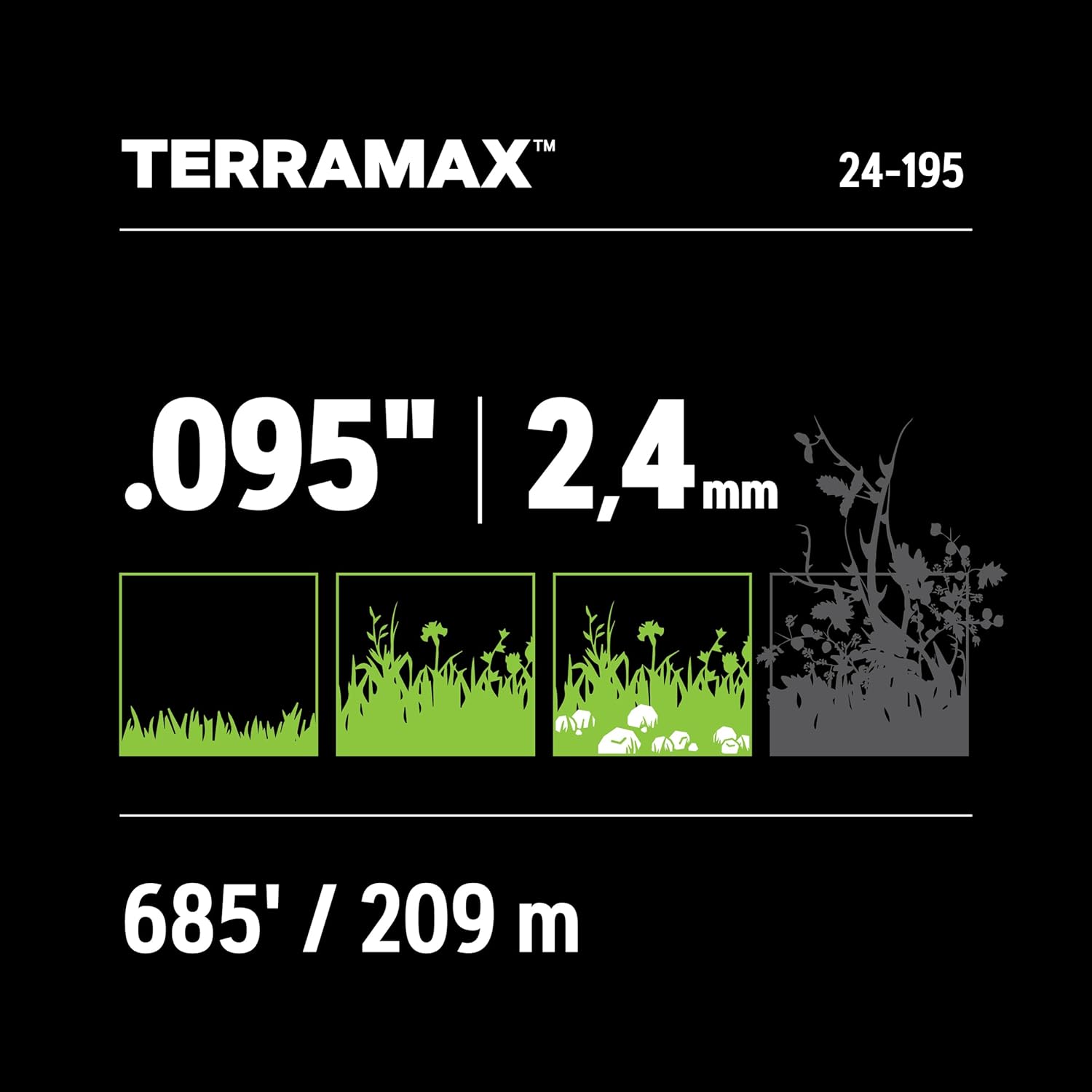 Oregon TerraMax .095" Diameter String Trimmer Line, 3lb Spool (24-195)