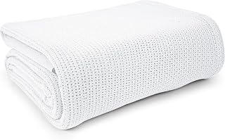 Linteum Textile Supply Hospital Bedding Bundle – 66x90 Leno Weave Cotton Thermal Blanket + 2 Twin Fitted Sheets (36x84x16, Jersey Knit, 19oz) – Durable Healthcare Bedding