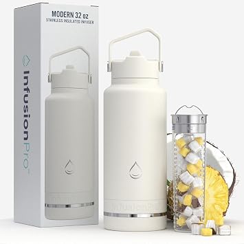 Infusion Pro Fruit Infuser Water Bottle, 32 oz Stainless Steel