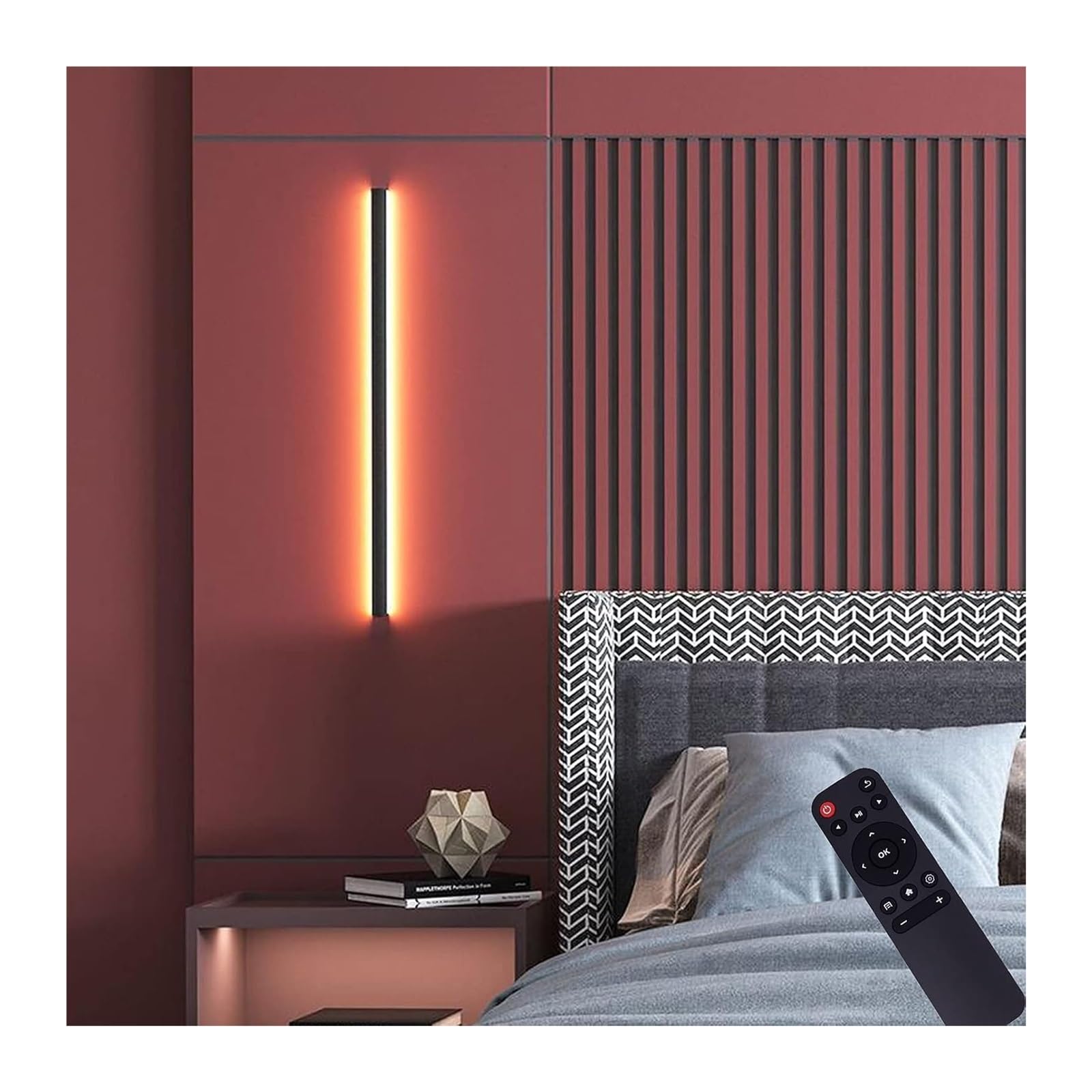 Dimmable Wall Light with Remote Control Modern Interior Aluminum Wall Lamp Fixture