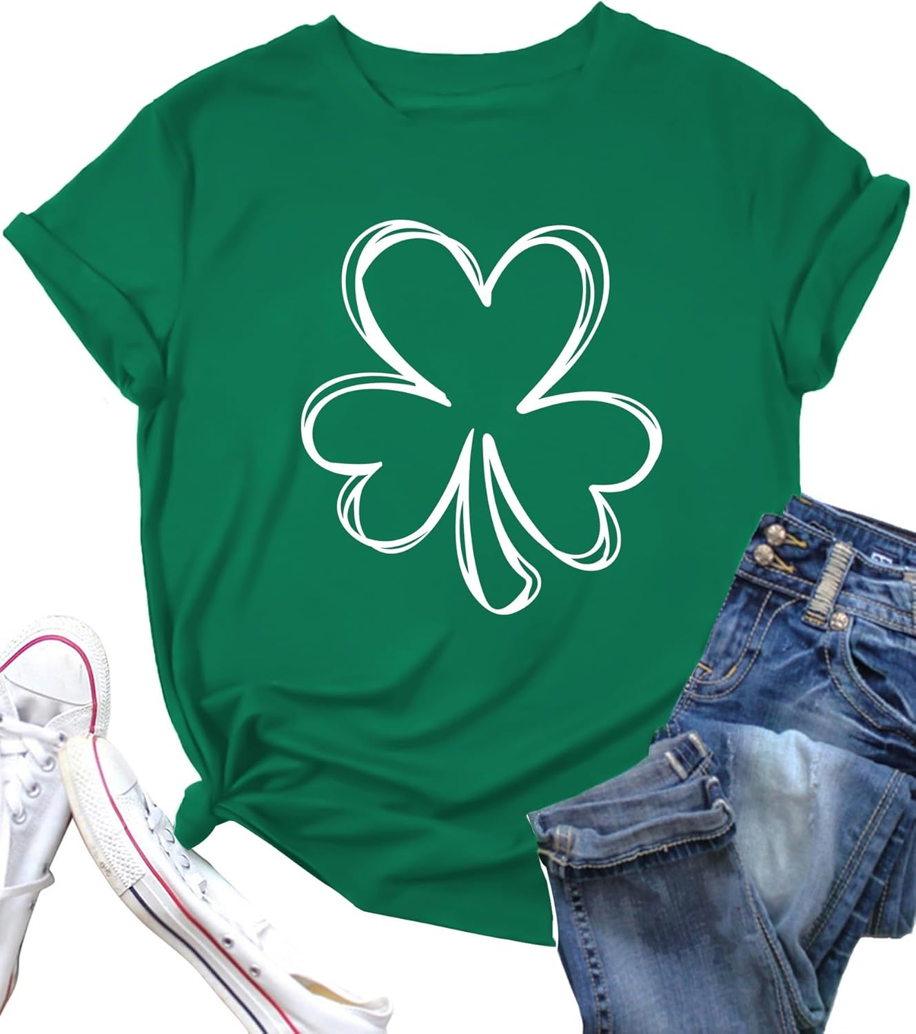 St Patricks Day Shirts for Women Shamrock Tshirt Casual Graphic T Shirt Irish Tee Tops