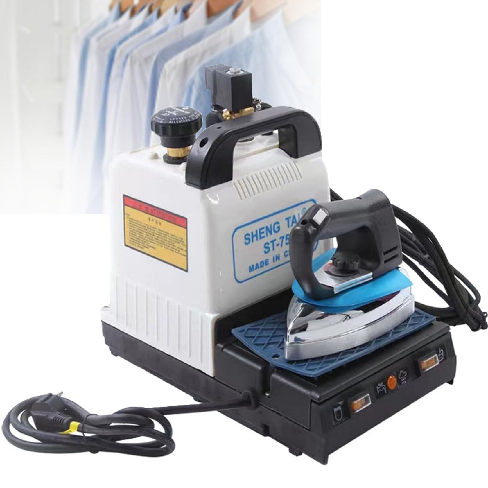 HUMNZR Stainless Steel Steamer,900w Electric Steam Iron With 1600w Boiler, With 2l Boiler, Visual Pressure Gauge & Water Shortage Alarm For Dry Cleaner, Curtain Shops