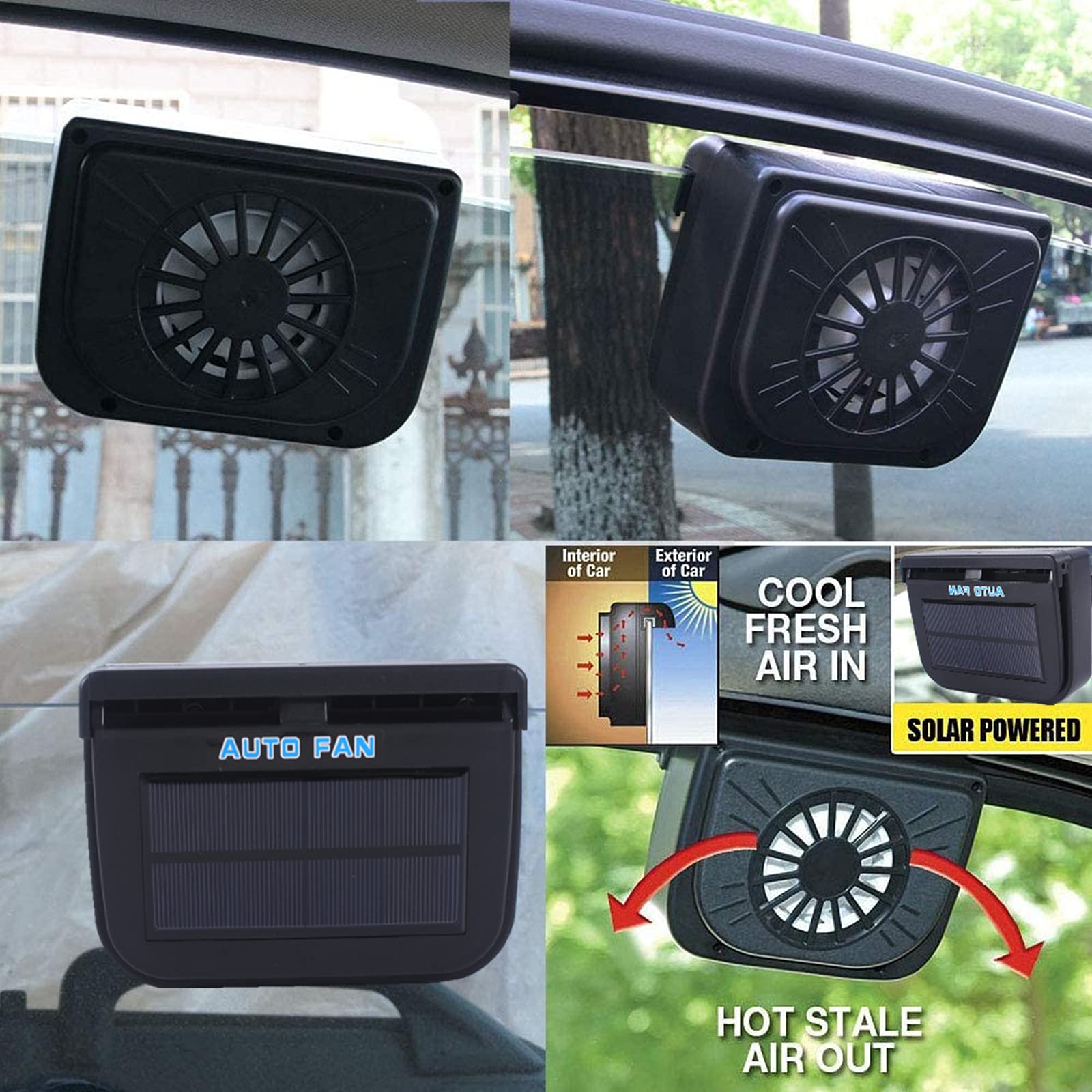 Buy YYTONG Newest Car Ventilation Fan,Solar Sun Power Car Auto Fan Air