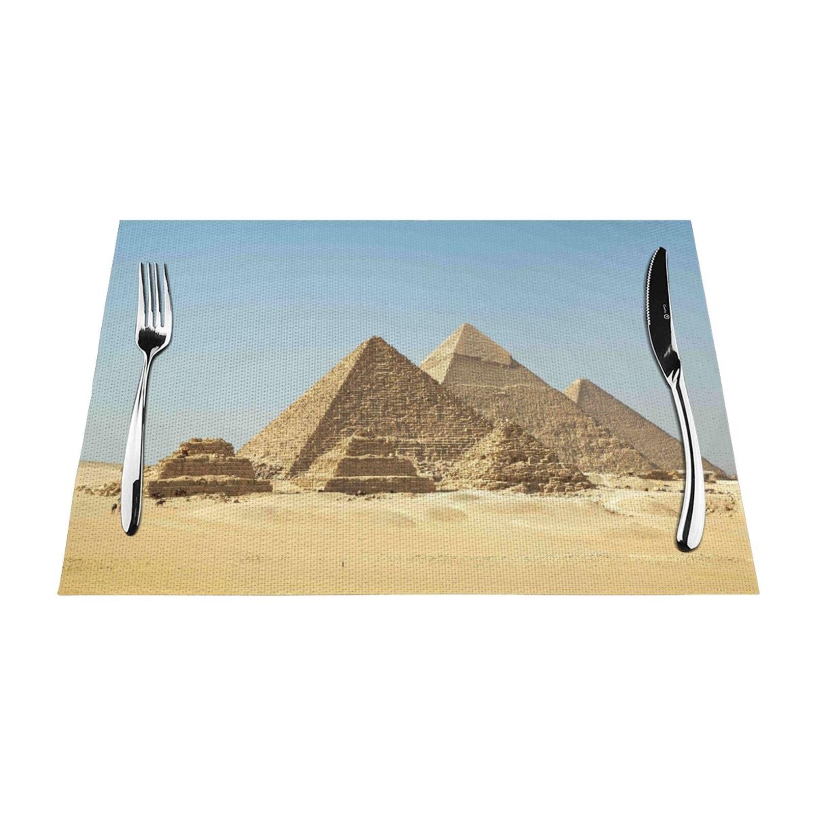 Tapis de table tissé lavable et thermorésistant motif égypte antique