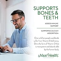 Vista 3 de Maxi Health Vitamin D3 3000 IU 75 mcg Vitamin D Supplement for Healthy Bones, Teeth, Immune Support - VIT D3 Supplement Easy to Swallow Non-GMO, Gel