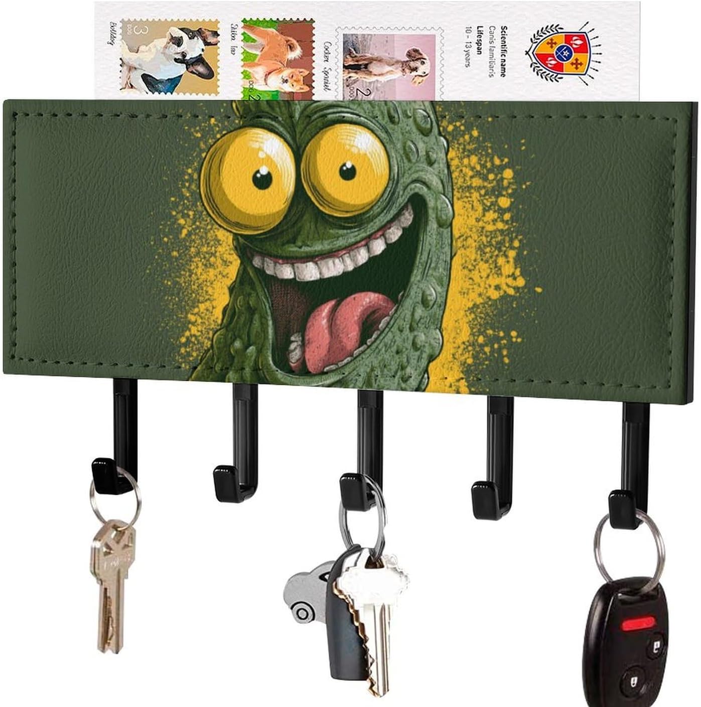Wall Mounted Decorative Storage Hanger Leather Self Adhesive Key Hook