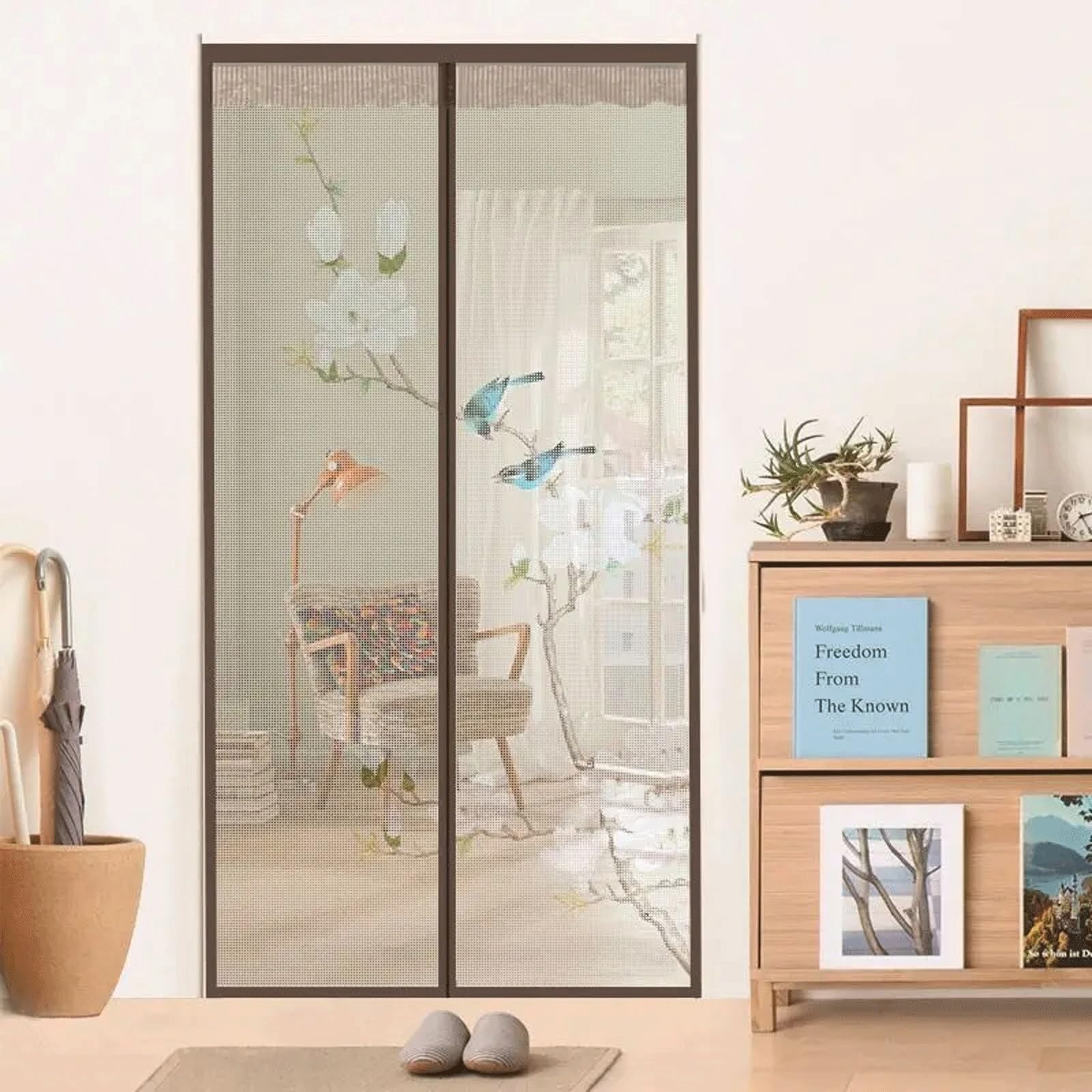 Fralhqfl Mesh Magnetic Shielding Door, Self Closing Magnetic Curtain, Heavy-Duty Door Mesh Screen Window, Mesh Partition To Prevent Insects From Entering(Color:color9,Size:110x220cm)