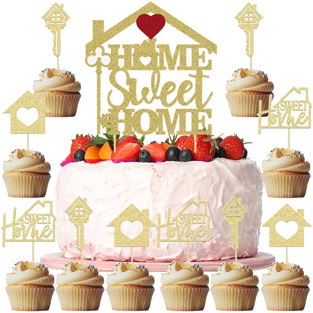Sweet Home Cake Topper – Glitzernde „Süßes Zuhause“-Deko Für Kuchen, Perfekt Für Einweihungspartys