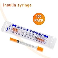 Vista 6 de Jeringa de 0.0 fl oz/cc con aguja de 0.3 pulgadas de 31G, jeringa naranja (31G-0.315 in-100Pack)