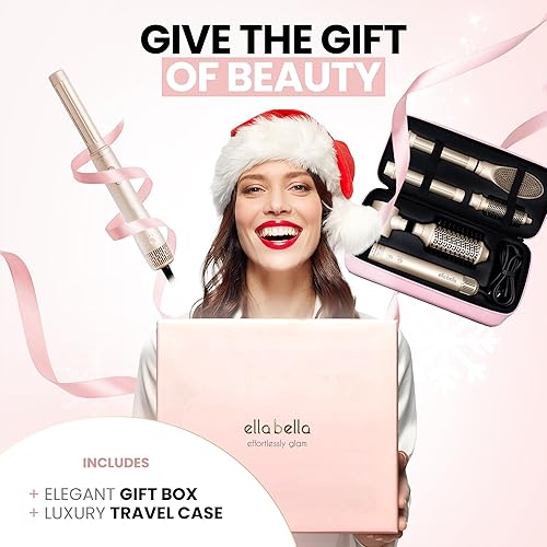 Miniatura 4 de ELLA BELLA Estilizador profesional de aire caliente 6 en 1  Potente juego de secador de pelo y alisador  Estilo sin daños por calor  Secado rápido