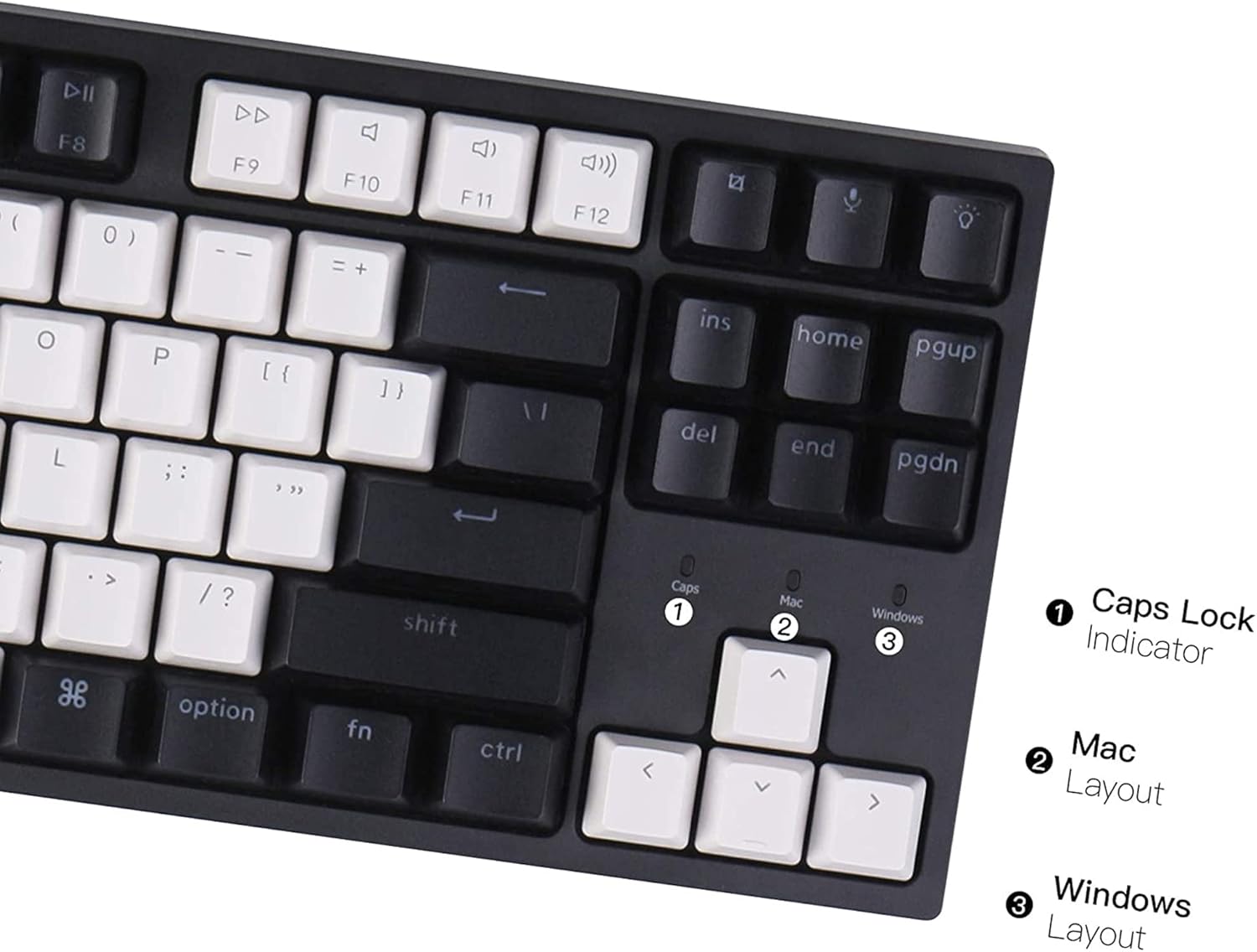 Keychron C1 87 Keys Wired Mechanical Keyboard for Mac Windows, 80% Layout Tenkeyless Gateron G Pro Red Switch White LED Backlit Double-Shot ABS Keycaps, USB-C Gaming Keyboard for Gamer/Typists/Office