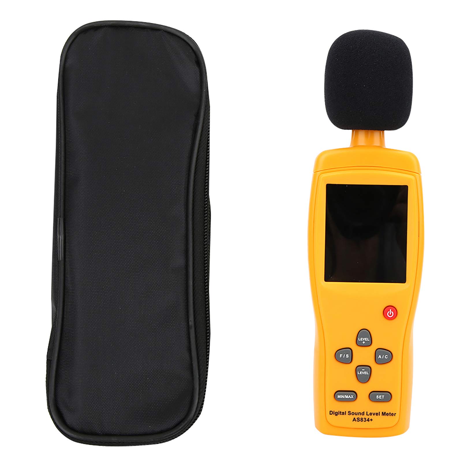 AS834+ Industrial Noise Meter, High Accuracy Decibel Detector with Large LCD Display, Alarm Level Setting for Inspecting Monitoring