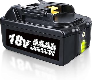 5.0Ah 1 Pack Battery Replacement for 18V Battery Compatible with BL1860B BL1850B BL1840B BL1830B BL1820 and DC18RC DC18RA Chargers LED Indicator Cordless Power Tools