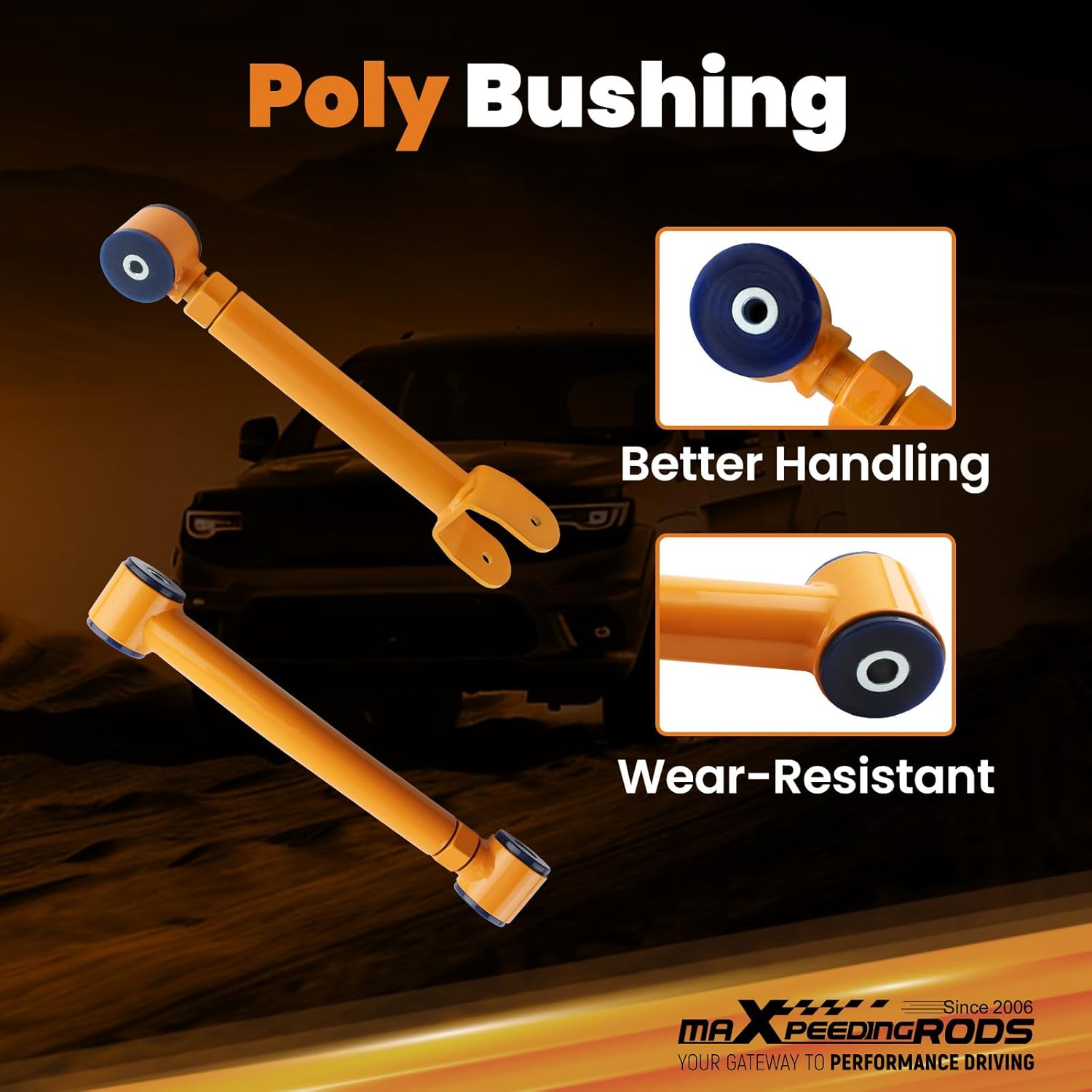 maXpeedingrods Adjustable Front Control Arms for Jeep TJ XJ ZJ with 0-4" Lift, Upper and Lower