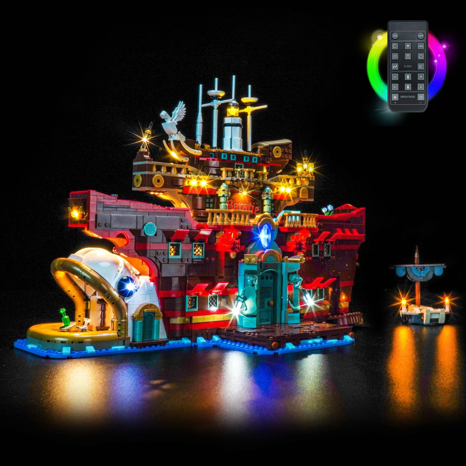 LocoLee RC Led Light Set Compatible with Lego 75640 The Baratie Floating Restaurant Led Decoration Lighting Kit Compatible with Lego 75640 Building Blocks Model,Only Lights Set,No Model