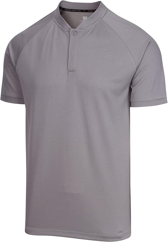 Three Sixty Six Collarless Golf Shirts for Men - Mens Casual Dry Fit Short Sleeve Polo, Lightweight and Breathable