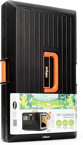 Miniatura 7 de Transportador de mascotas y jaula de 26 pulgadas de EE. UU., diseño plegable de alta calidad para gatos y perros medianos, perrera portátil para uso