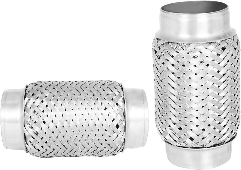 Tubo flexível do escapamento YRAG-PART em aço inoxidável 304, 6,35 x 14,99 cm – 2 unidades